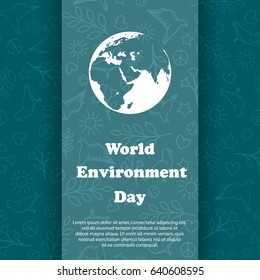 World environment day. Ecology Background. Vector Illustration. Eco poster, eco banner or eco card for world environment day.