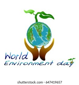World environment day ecology concept, Concept design for banner, greeting card, t-shirt, print, poster. Vector illustration