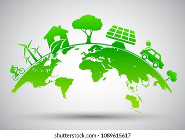 World Environment Day, ecology planet - stock vector