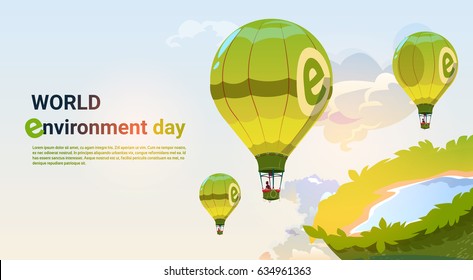 World Environment Day Ecology Protection Holiday Greeting Card Flat Vector Illustration