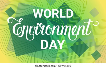 World Environment Day Ecology Protection Holiday Greeting Card Flat Vector Illustration
