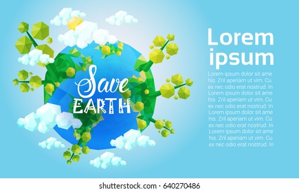 World Environment Day Ecology Protection Holiday Greeting Card Flat Vector Illustration