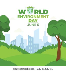 Día Mundial del Medio Ambiente. Educación y campañas sobre la importancia de proteger la naturaleza. post en medios sociales para el Día Mundial del Medio Ambiente.

