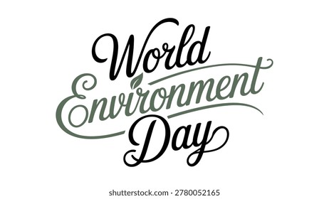 world environment day elegant calligraphy typography design with decorative eco lettering environmental awareness vector illustration for sustainability artwork
