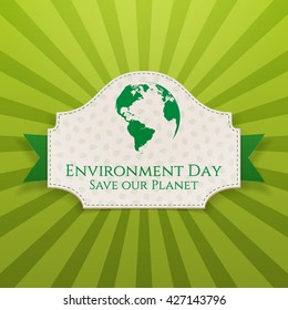 World Environment Day festive Badge and Ribbon