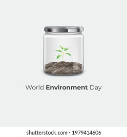 World Environment Day. flyer, banner. white background