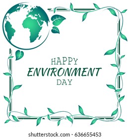 World environment day frame made of leaves, vector illustration