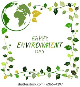 World environment day frame made of leaves, vector illustration