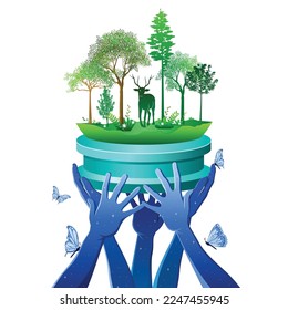 World Environment Day. Go Green Save the world Concept Illustration