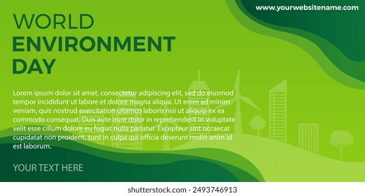 world environment day green banner vector design