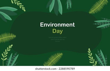 world environment day with green earth concept illustration vector 
