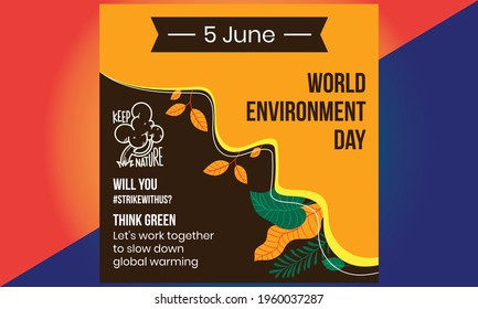 World environment day. Green Eco Earth. World environment day vector illustration. World environment day background. Happy environment day card.