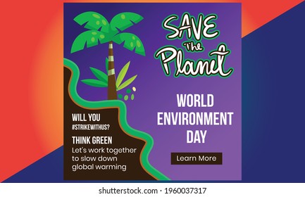 Día mundial del medio ambiente. Eco Tierra Verde. Ilustración vectorial del Día Mundial del Medio Ambiente. Antecedentes del Día Mundial del Medio Ambiente. Feliz día del medio ambiente.
