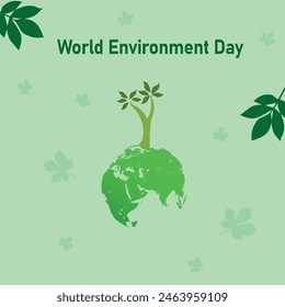 World Environment Day. Green Eco Earth. World Environment Day concept. Vector illustration