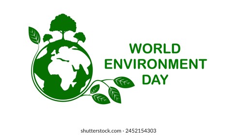 world environment day and the green world of environmentally friendly cities Help save the world concept The concept of protecting the world's environment Vector illustration