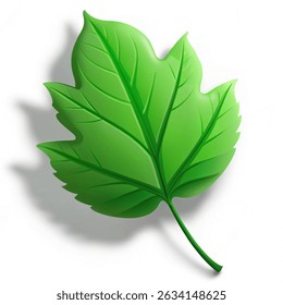 World environment day Green leaves shapes with shadow. Vector illustration isolated on white background. 