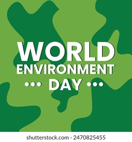 World Environment Day green map background design, Environment day, World map
