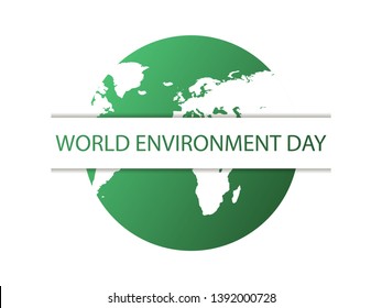 World environment day. Green planet isolated on white background. Eco poster. Vector illustration