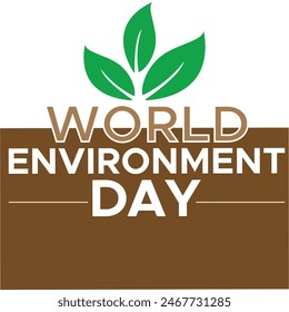 World Environment Day Green Plant and Globe Day poster design. abstract vector illustration art file .isolated Vector theme of World Environment Day observed each year on June 5th worldwide. Eps file.