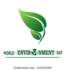 World Environment Day, Green Vector Design, Vector Illustration And Text