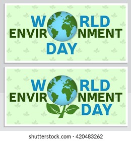 World environment day greeting card, flyer. World environment day poster.  Banner  for website template. Vector illustration.