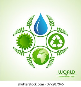 world environment day greeting design stock vector