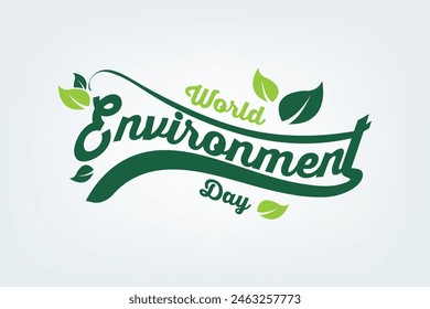 World environment day hand lettering for cards, posters etc. Hand Draw World Environment Day On White Background. Vector Illustration.