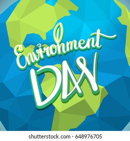 World environment day hand lettering design. Vector illustration