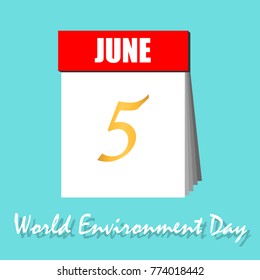 World Environment Day Hand Lettering  Card And Wallpaper Background. Design Concept For Graphic, Banners, Presentations, Wallpaper, Reports. Vector Illustration. Eps10
