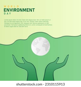 World Environment day. Happy Environment day, 05 June. simple vector banner with green color background