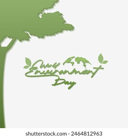 World Environment day. Happy Environment day, 05 June. simple banner design with white color  background