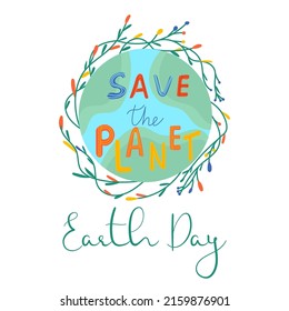 World environment day. Happy Earth Day! Ecology, recycle, zero waste vector illustration. Eco badges with girl, nature plant. Design for shopping bag, t-shirt, apparel, clothes, banner. Save planet.