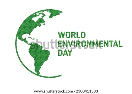 World Environment Day. Holiday concept. Template for background, banner, card, poster with text inscription. Vector illustration