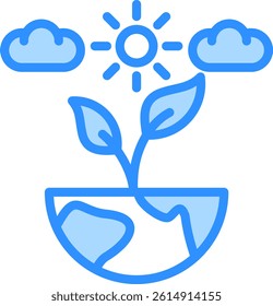 World Environment Day Icon Blue Color Vector Illustration