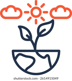 World Environment Day Icon Color Line Vector Illustration