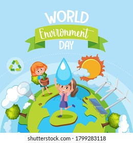 World environment day icon illustration