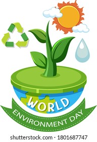 World environment day icon illustration