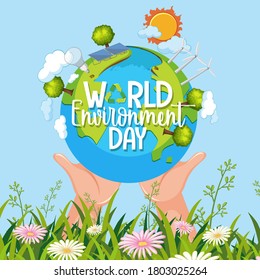 World environment day icon illustration