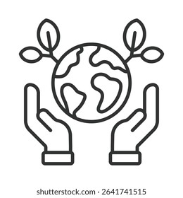 World environment day, icon in line design. World environment day, earth, nature, ecology on white background vector. For the theme: world environment day editable stroke icon