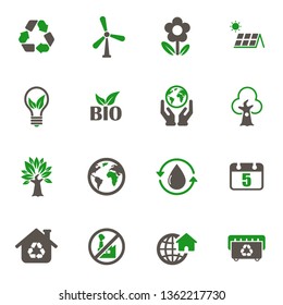 world environment day icons. set of 16 high quality world environment day vector icons in two color for web, mobile and user interface design