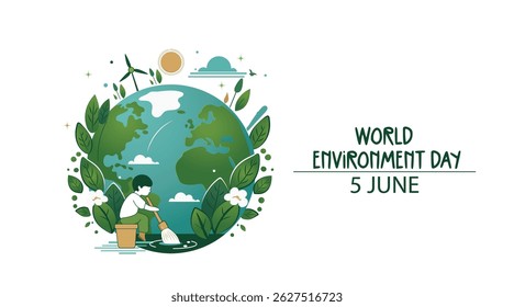 World Environment Day Illustration with a Caring Nature Theme