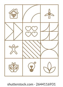 World environment day illustration geometric art deco