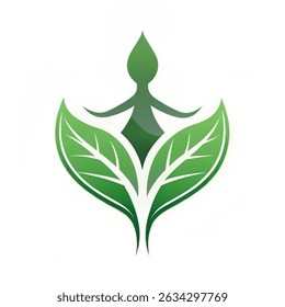 world environment day Illustration of leaf man logo design isolated on white background. vector illustration isolated on white background.