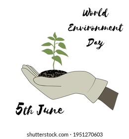 World Environment Day illustration. Vector template for poster, greeting card,postcard,print.