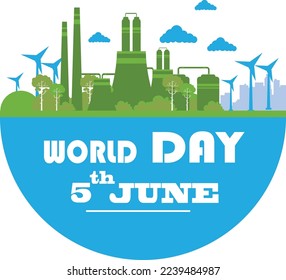 World environment day illustration, vector