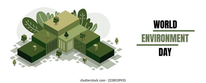 World environment day with isometric style vector