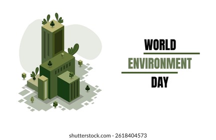 Día mundial del medio ambiente con Vector de estilo isométrico