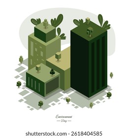 World environment day with isometric style vector