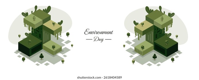 World environment day with isometric style vector