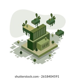 Día mundial del medio ambiente con Vector de estilo isométrico